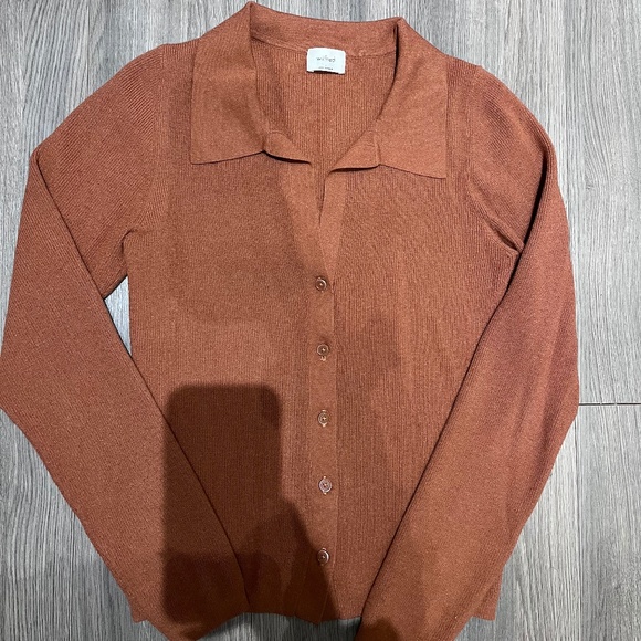 Wilfred Sweaters - aritzia wilfred jovial cardigan large brown knit